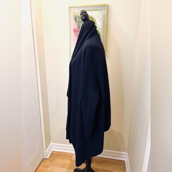 Olsen Cardigan open front w/collar scarf textured knit &  pockets 💙💙 - Picture 7 of 12